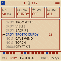 PRESETS list